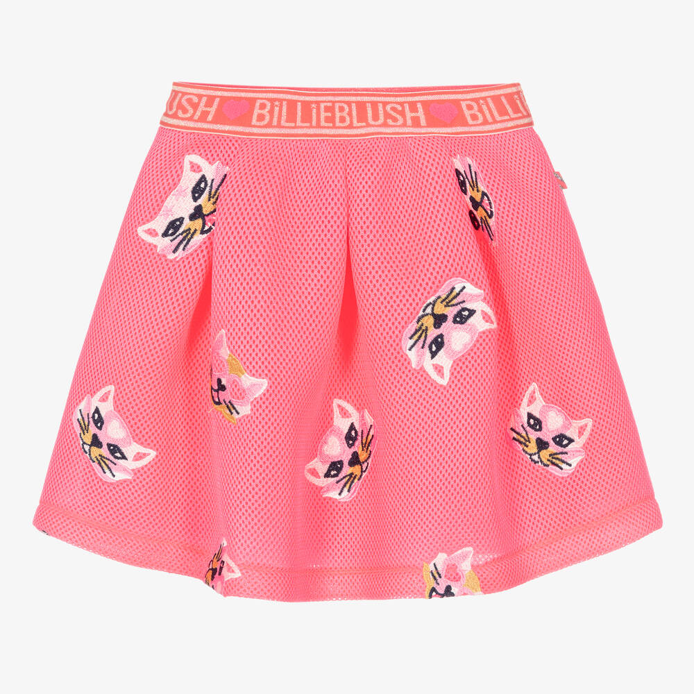 Billieblush - Girls Neon Pink Cat Skirt | Childrensalon