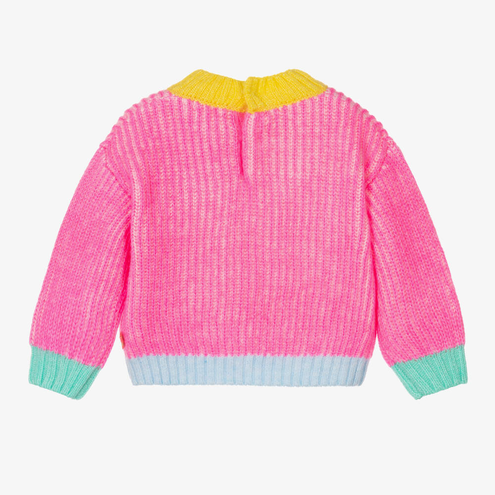 Billieblush-بلوفر محبوكة لون زهري نيون للبنات | Childrensalon Outlet