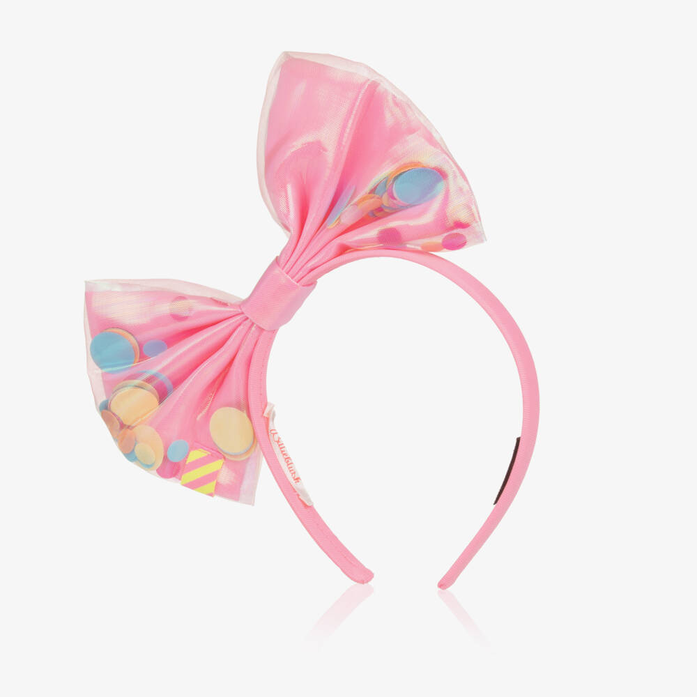Billieblush-Girls Neon Pink Confetti Bow Headband | Childrensalon Outlet