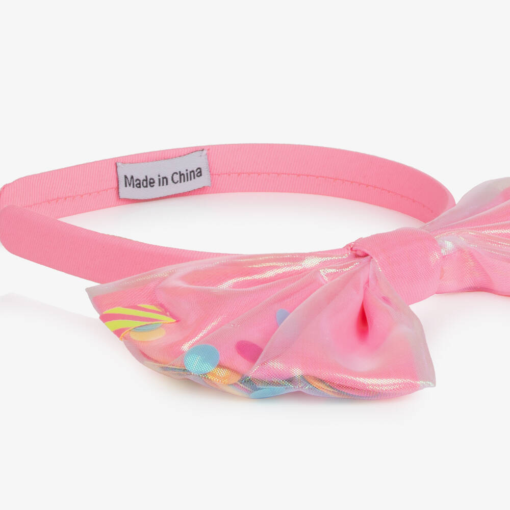 Billieblush-Girls Neon Pink Confetti Bow Headband | Childrensalon Outlet