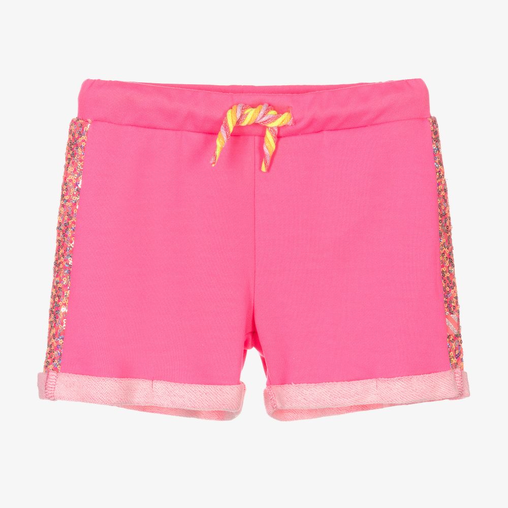 Billieblush - Girls Neon Pink Cotton Shorts | Childrensalon