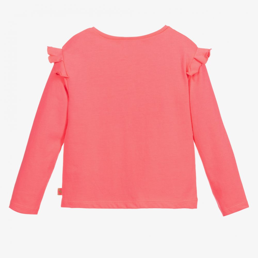 Billieblush-Girls Neon Pink Cotton Top | Childrensalon Outlet