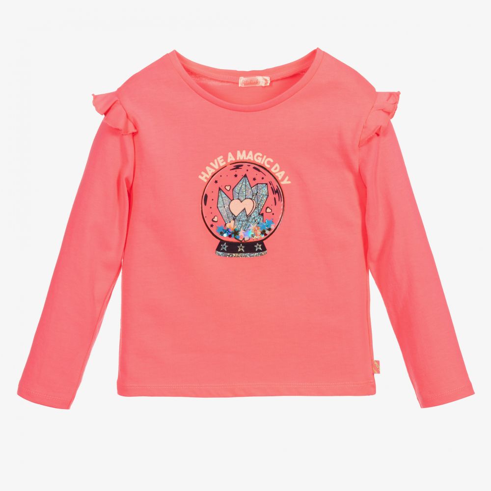 Billieblush-Girls Neon Pink Cotton Top | Childrensalon Outlet