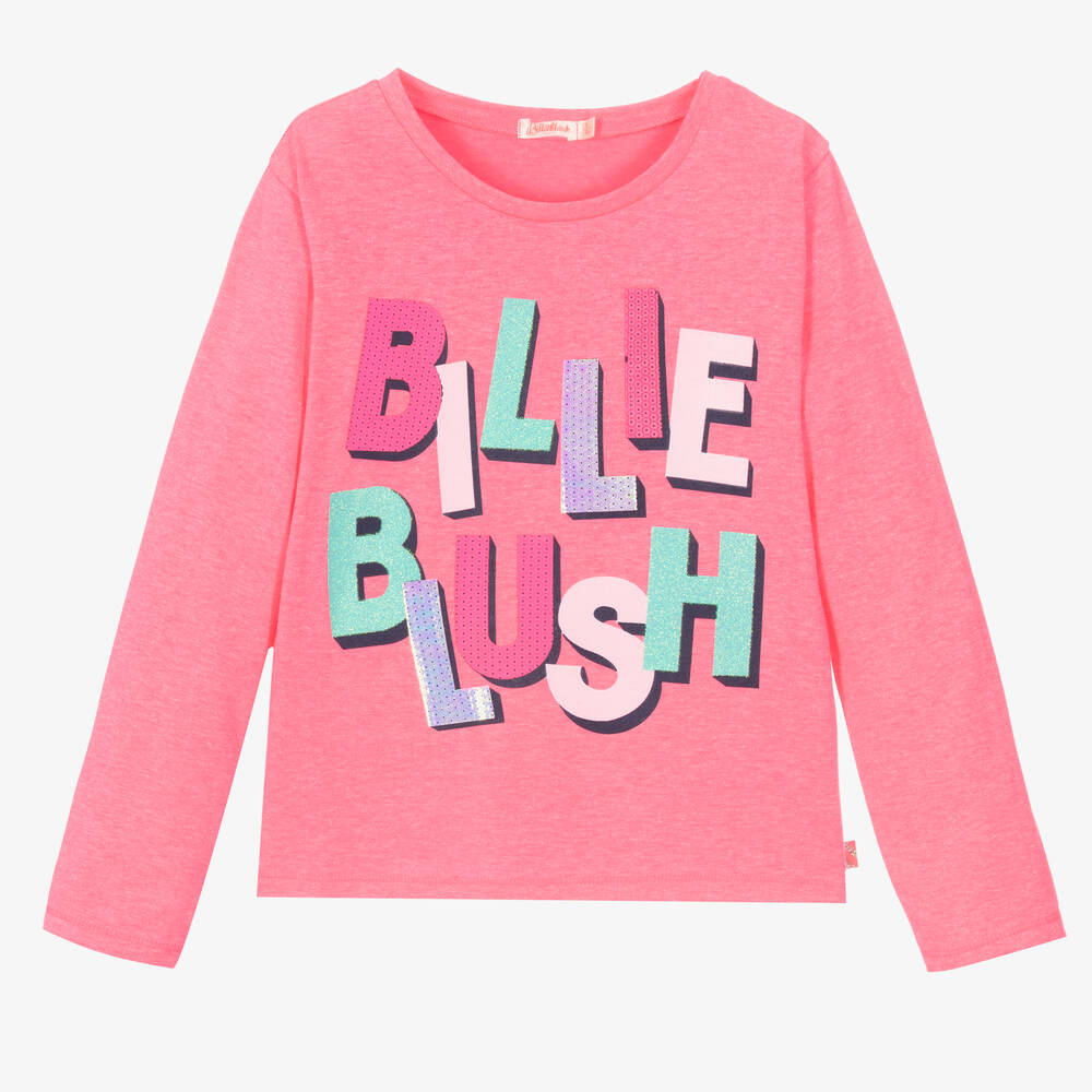 Billieblush - Girls Neon Pink Cotton Top | Childrensalon