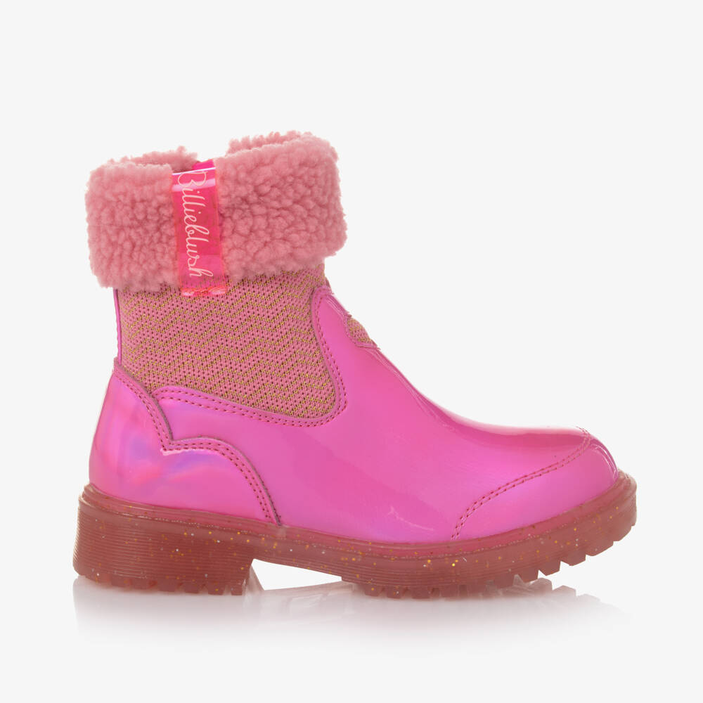 Billieblush-Girls Neon Pink Cozy Zip Boots | Childrensalon Outlet