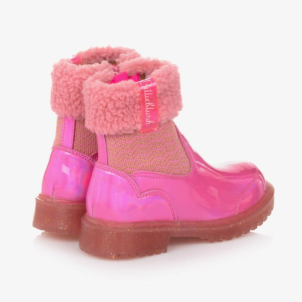 Billieblush-Girls Neon Pink Cozy Zip Boots | Childrensalon Outlet
