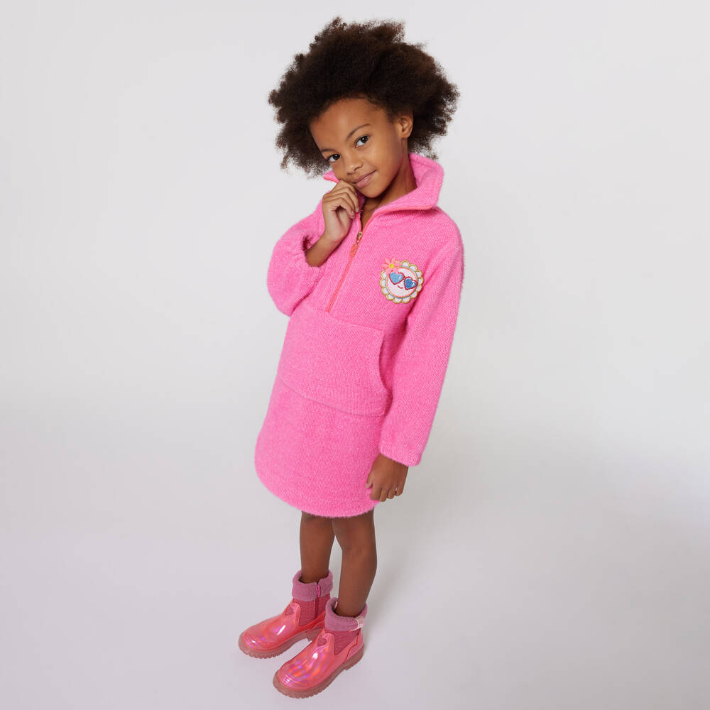 Billieblush-Girls Neon Pink Cozy Zip Boots | Childrensalon Outlet