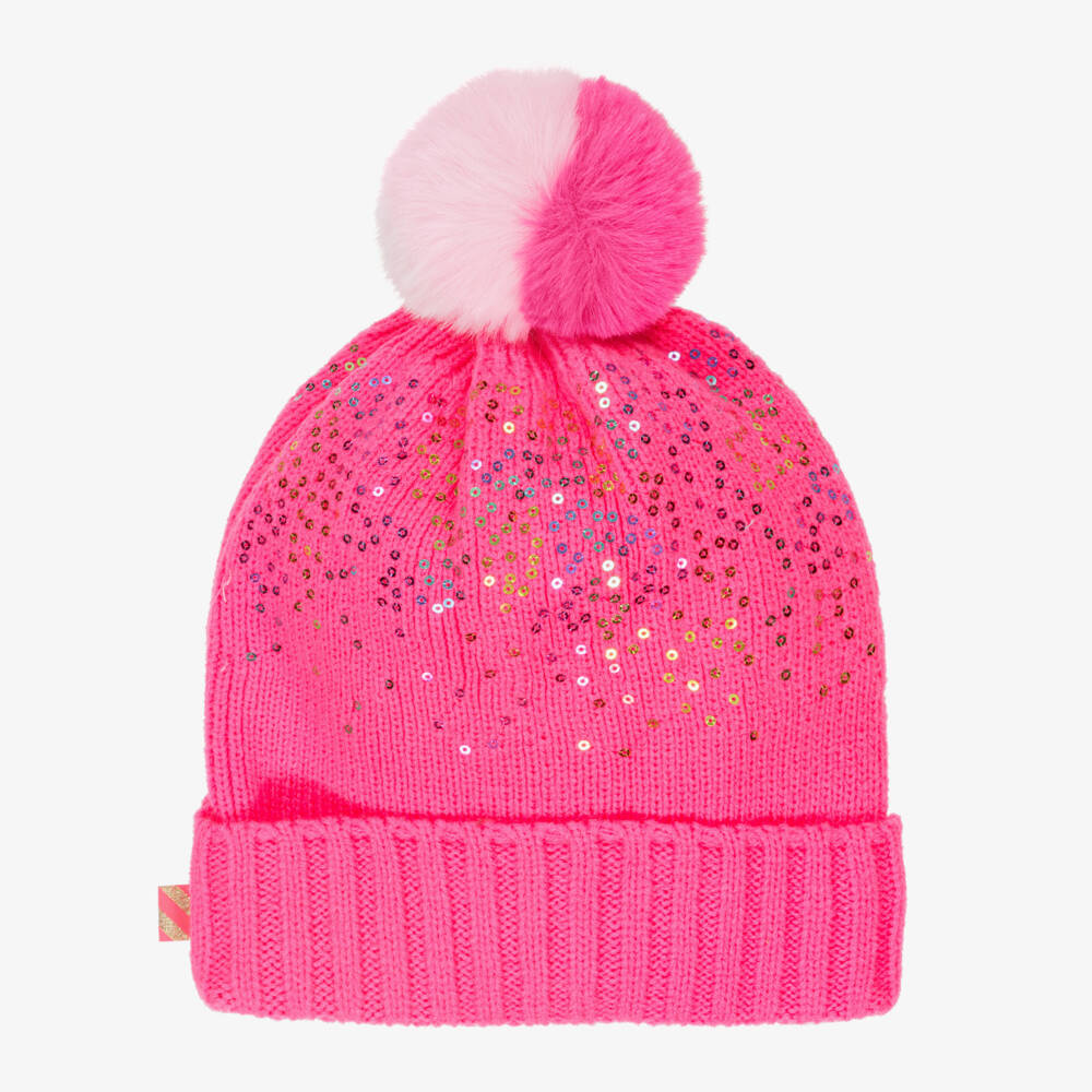 Billieblush-Girls Neon Pink Faux Fur Beanie | Childrensalon Outlet