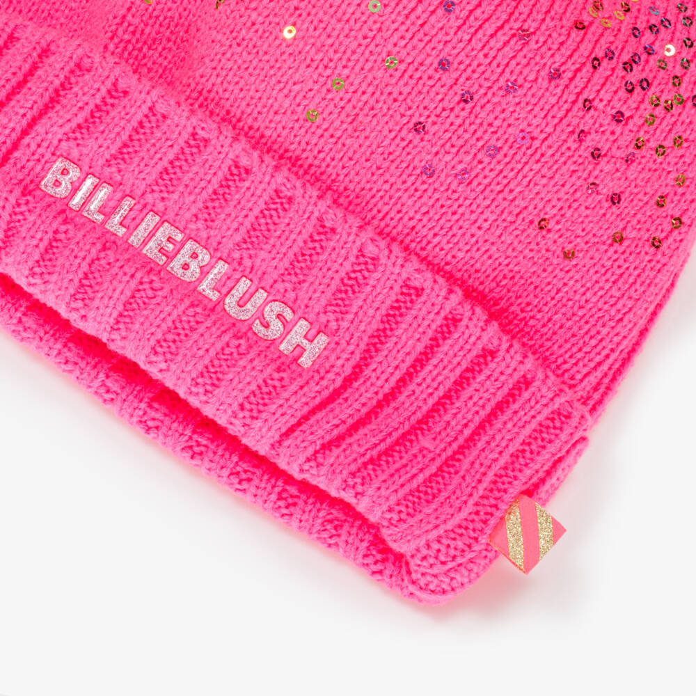 Billieblush-Girls Neon Pink Faux Fur Beanie | Childrensalon Outlet