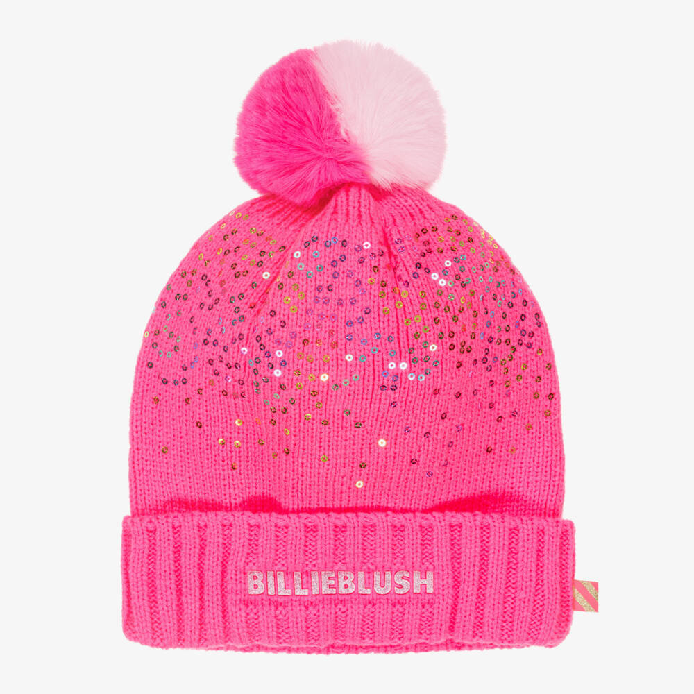 Billieblush-Girls Neon Pink Faux Fur Beanie | Childrensalon Outlet
