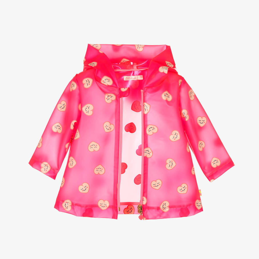Billieblush-Girls Neon Pink Heart Raincoat | Childrensalon Outlet