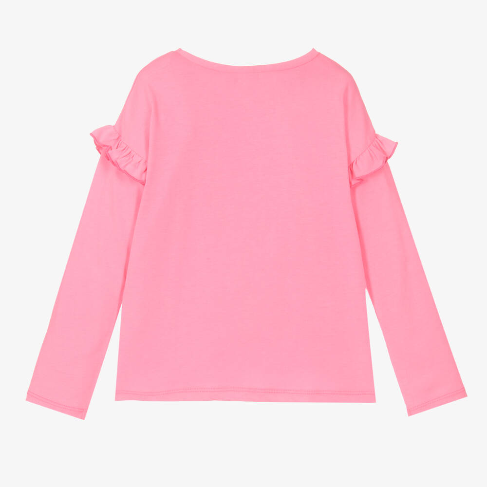 Billieblush-Girls Neon Pink Heart Top | Childrensalon Outlet