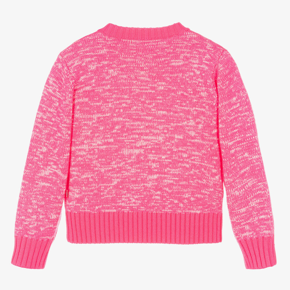 Billieblush-Girls Neon Pink Knit Zip-Up Cardigan | Childrensalon Outlet