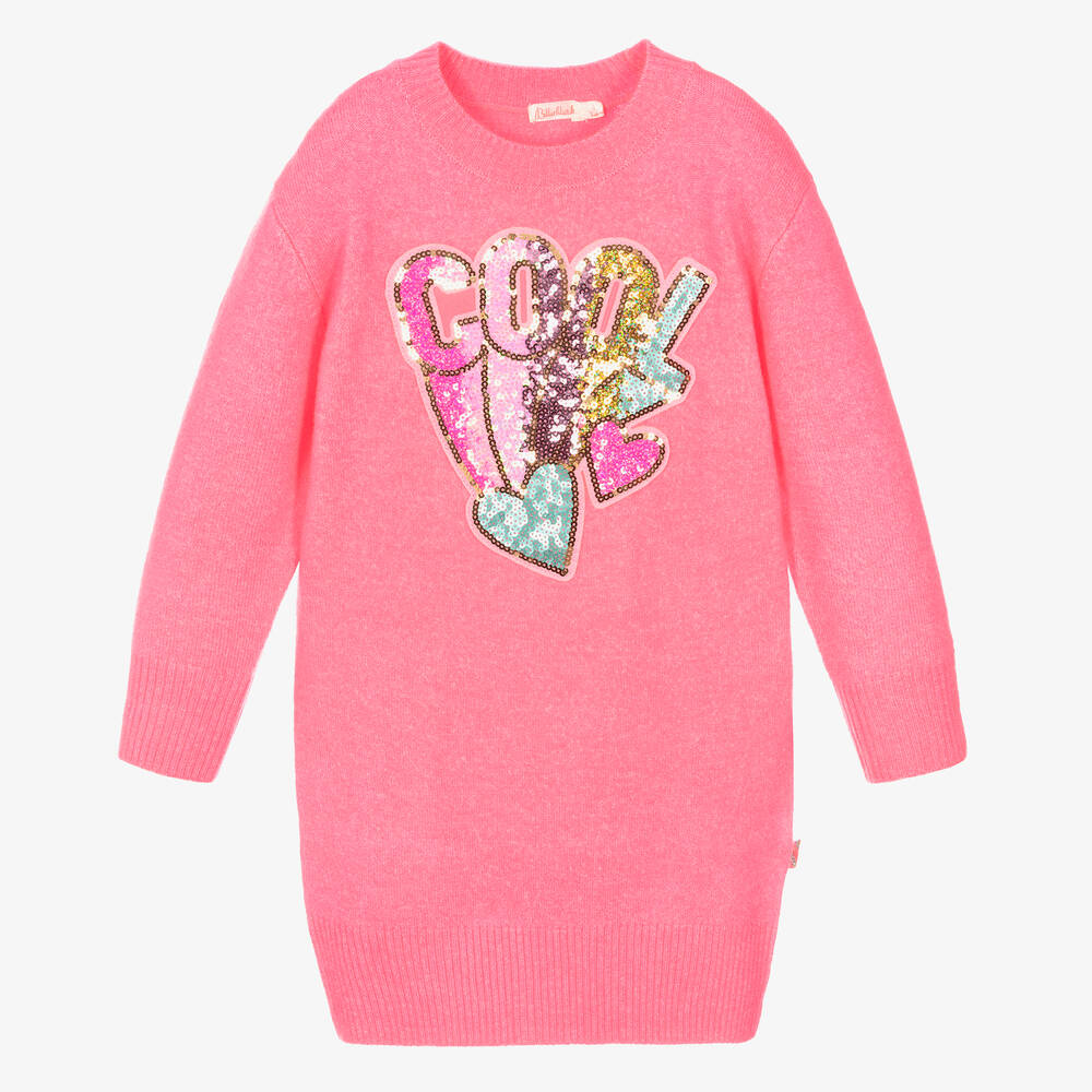 Billieblush - Girls Neon Pink Knitted Dress | Childrensalon