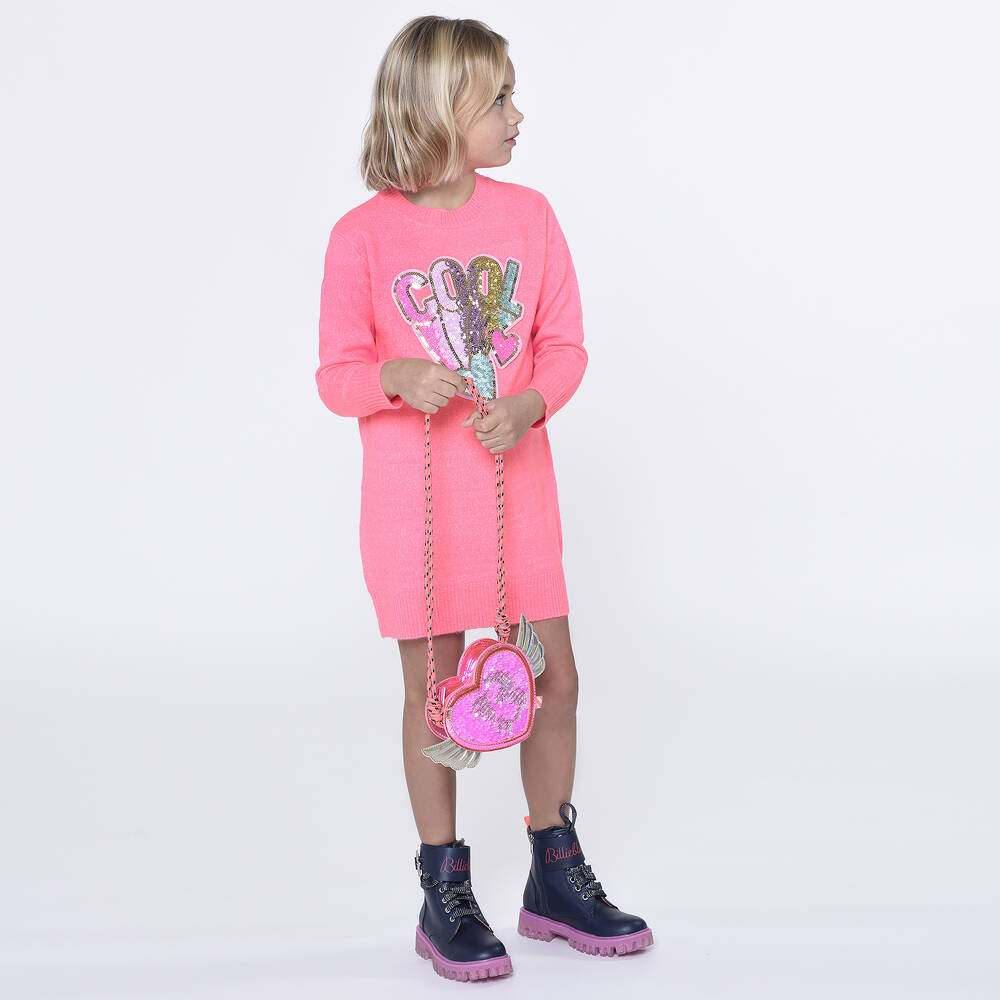Billieblush-Girls Neon Pink Knitted Dress | Childrensalon Outlet