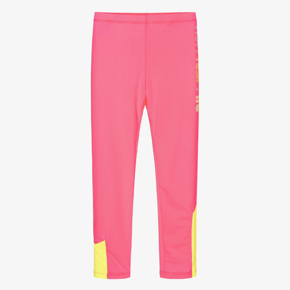 Billieblush - Girls Neon Pink Logo Leggings | Childrensalon