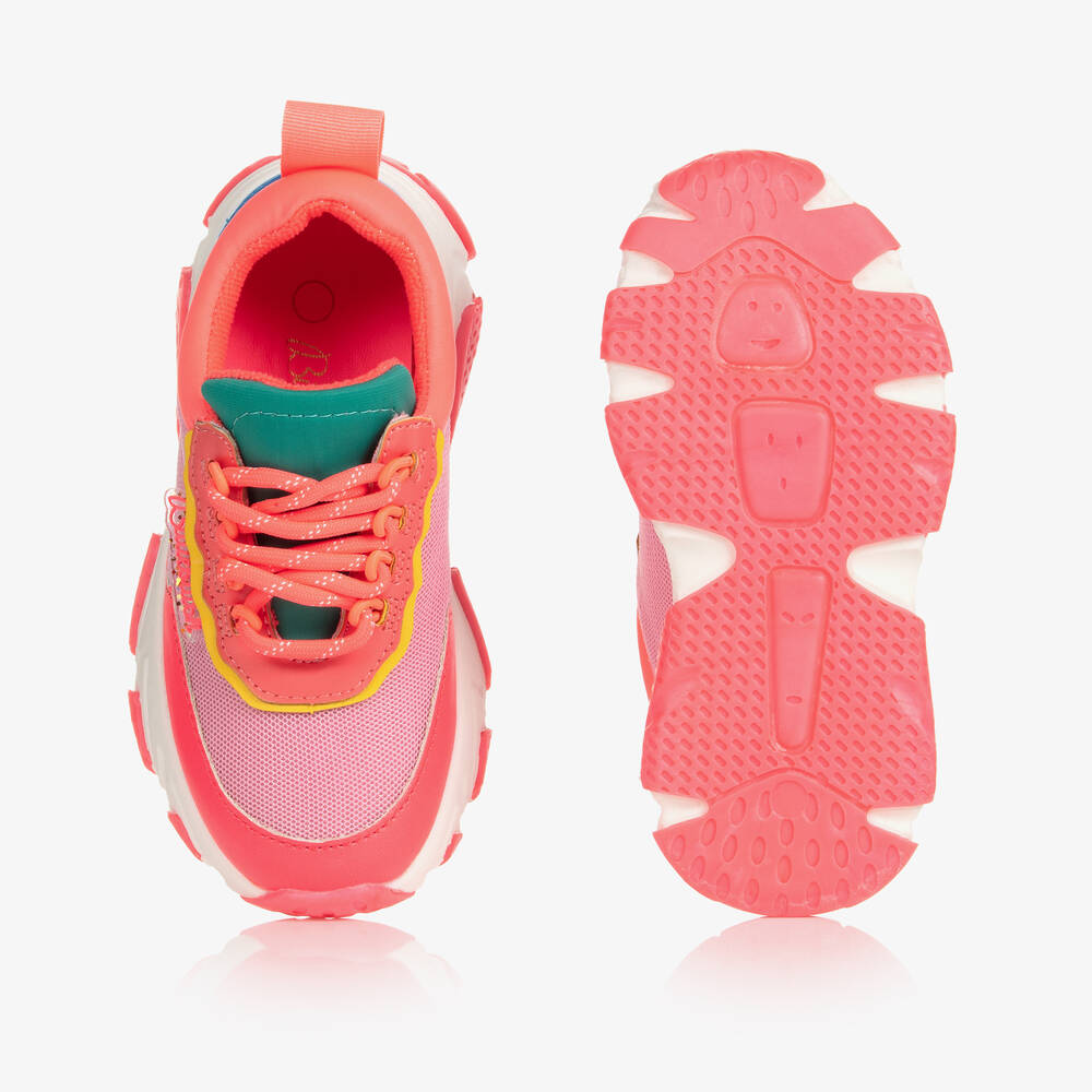 Billieblush Girls Neon Pink Logo Trainers Childrensalon Outlet