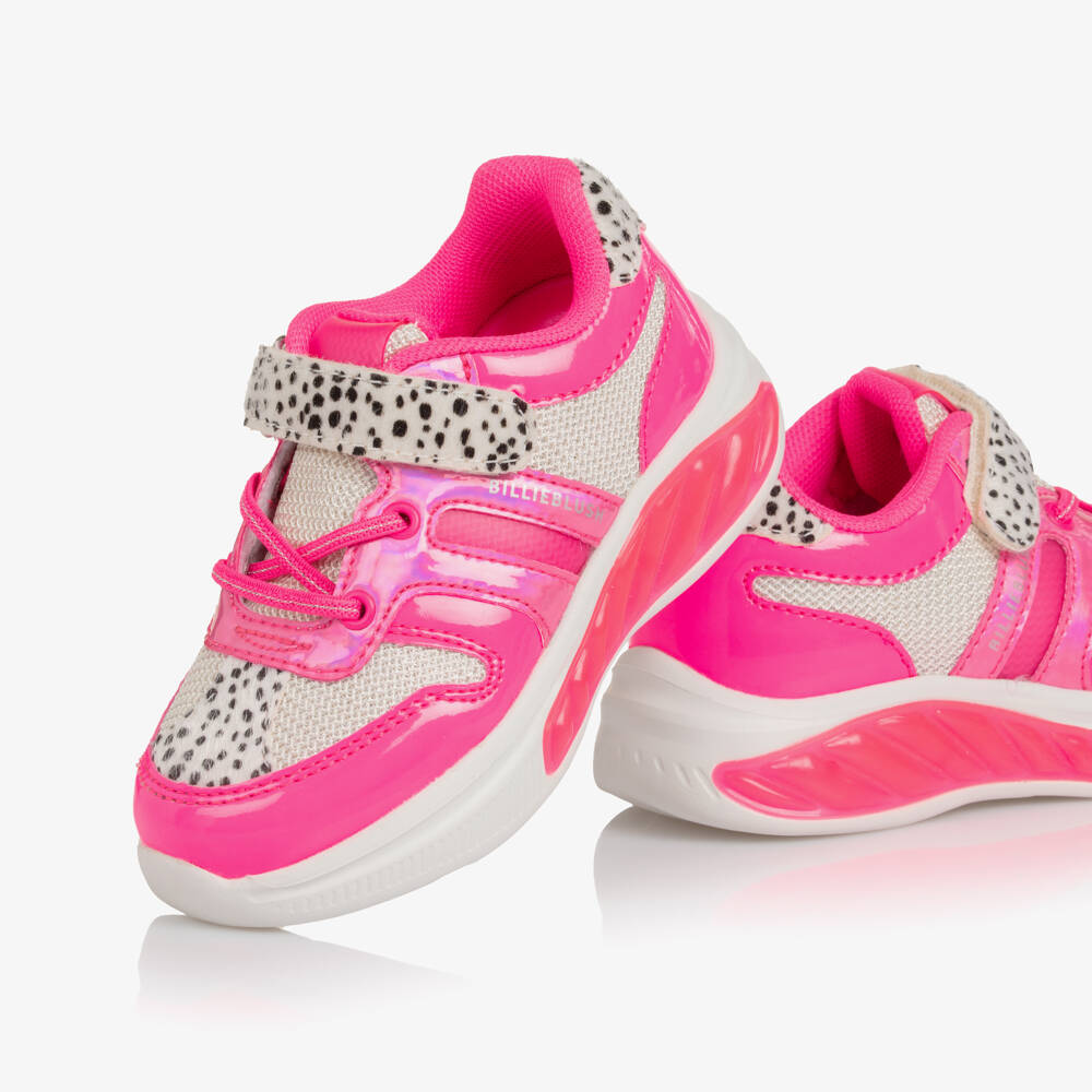 Billieblush-Girls Neon Pink Mesh Light-Up Trainers | Childrensalon Outlet