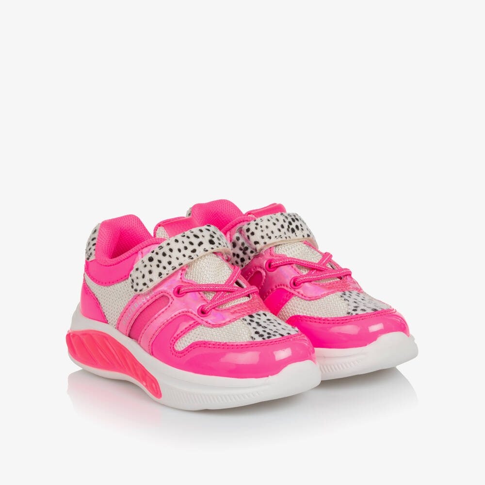 Billieblush-Girls Neon Pink Mesh Light-Up Trainers | Childrensalon Outlet