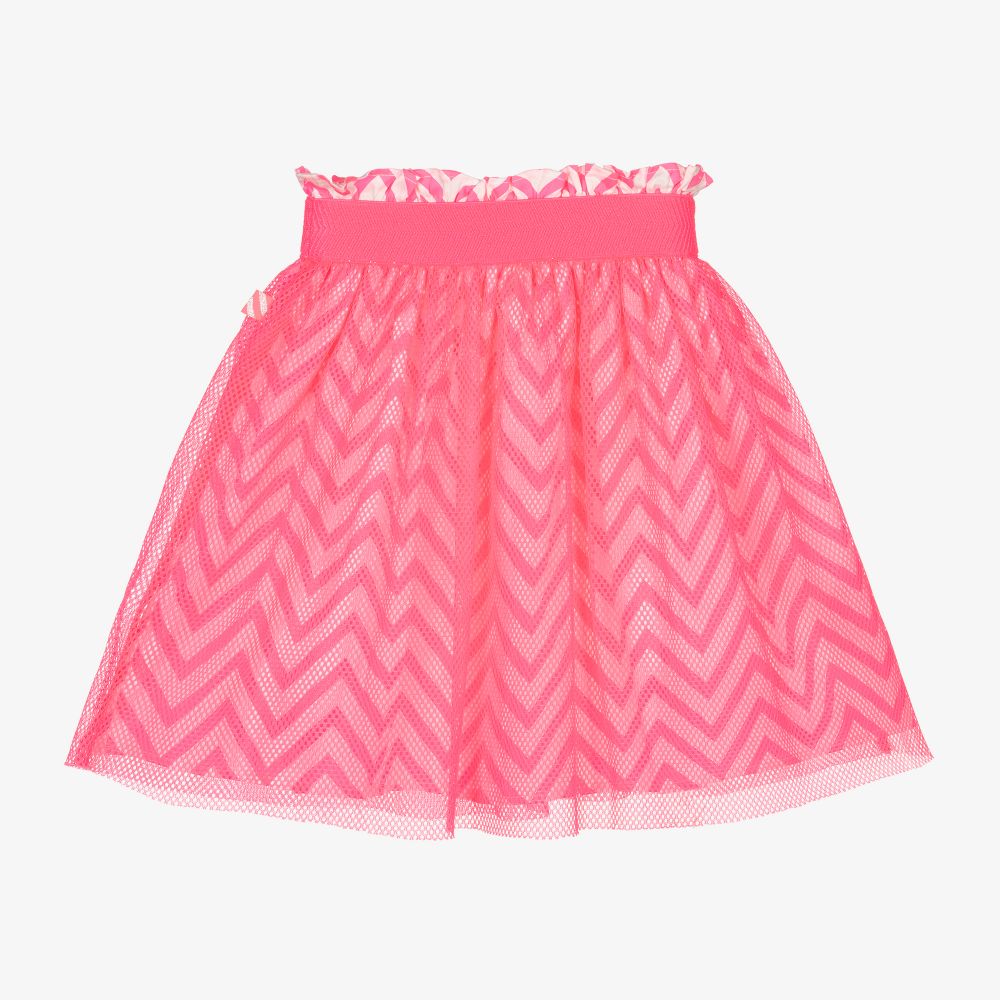 Billieblush Girls Neon Pink Mesh Skirt Childrensalon Outlet
