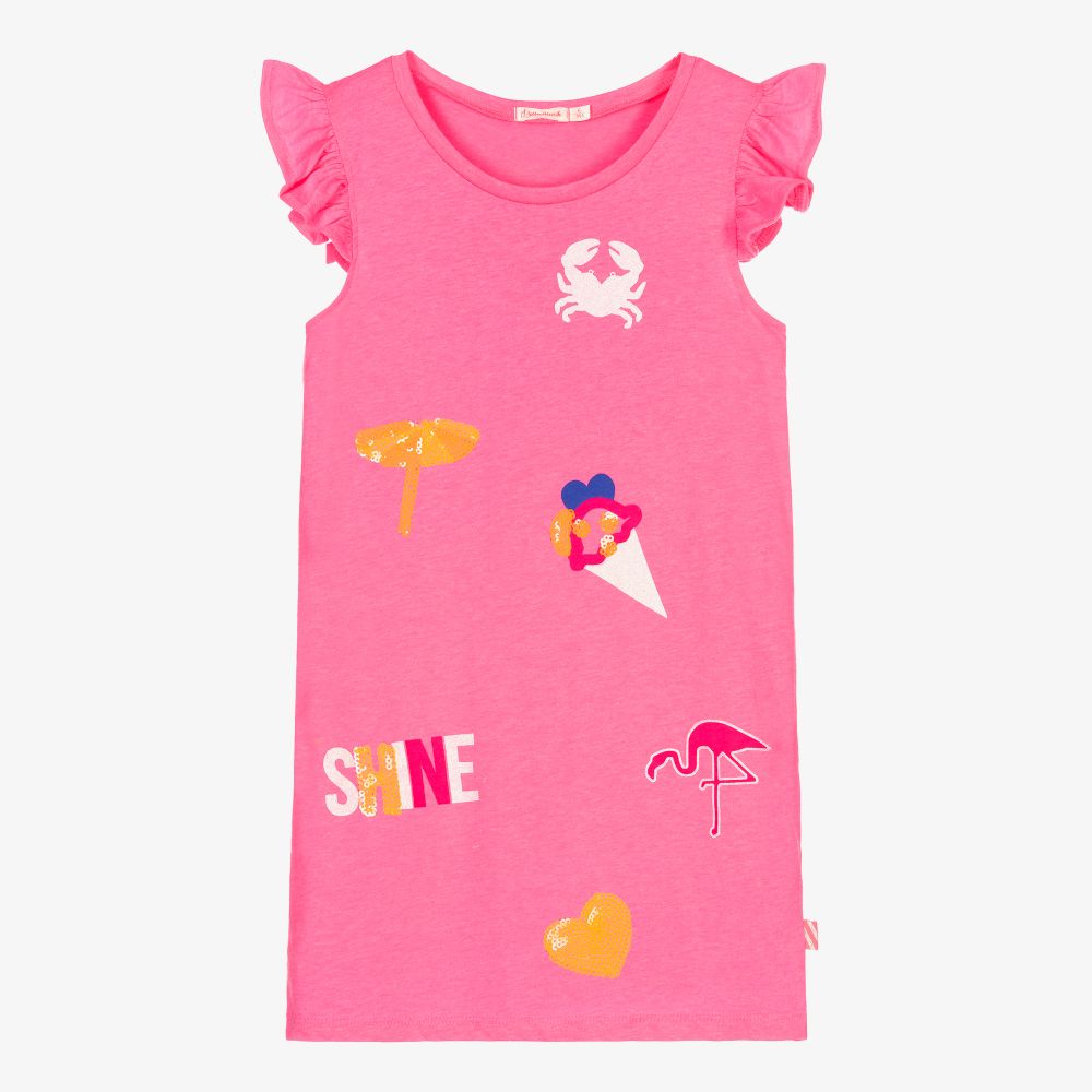 Billieblush - Robe rose fluo Parasol Fille | Childrensalon