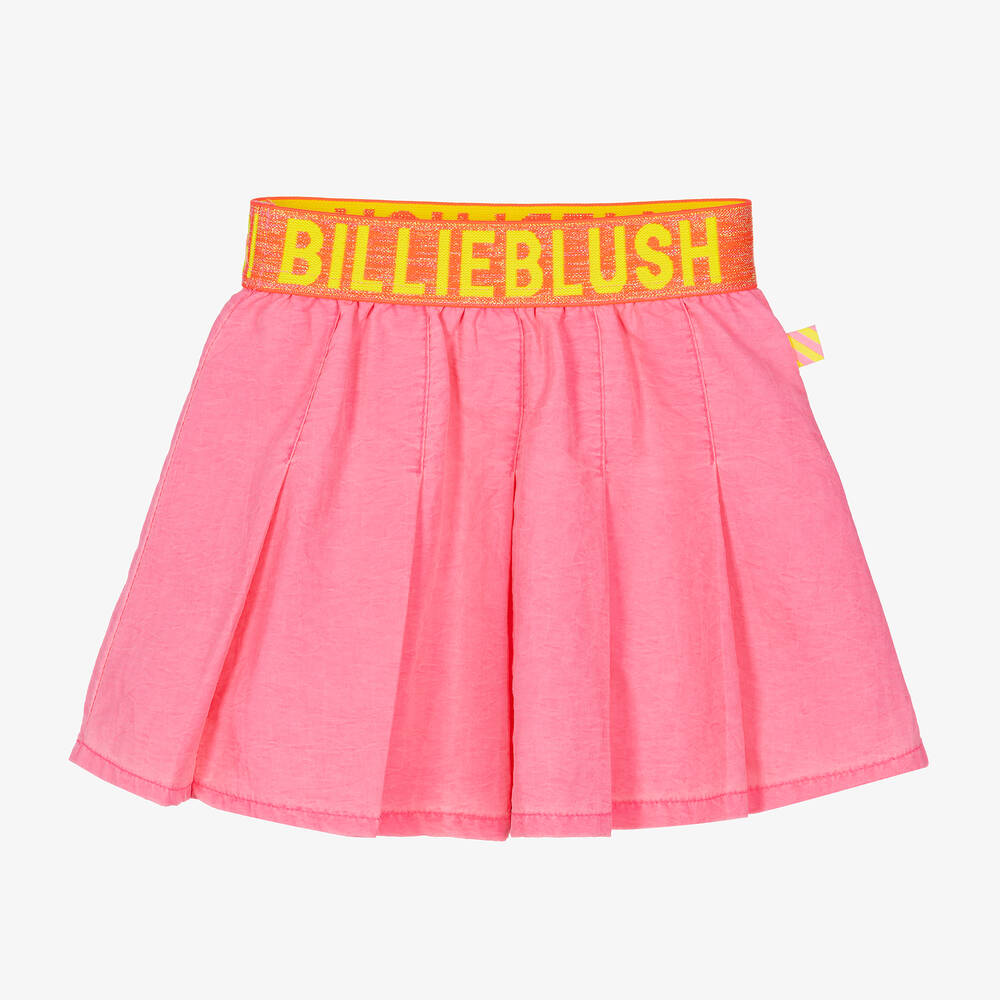 Girls Neon Pink Pleated Skirt