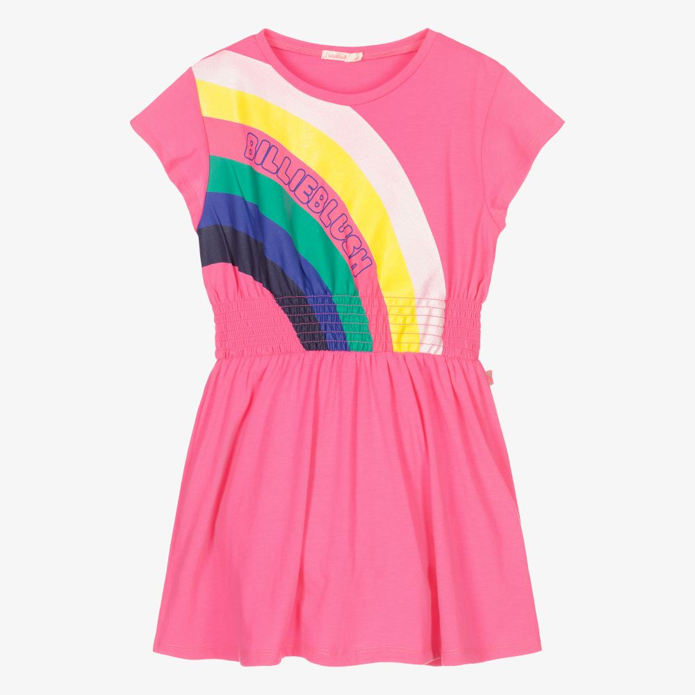 Billieblush - Неоново-розовое платье с радугой для девочек | Childrensalon