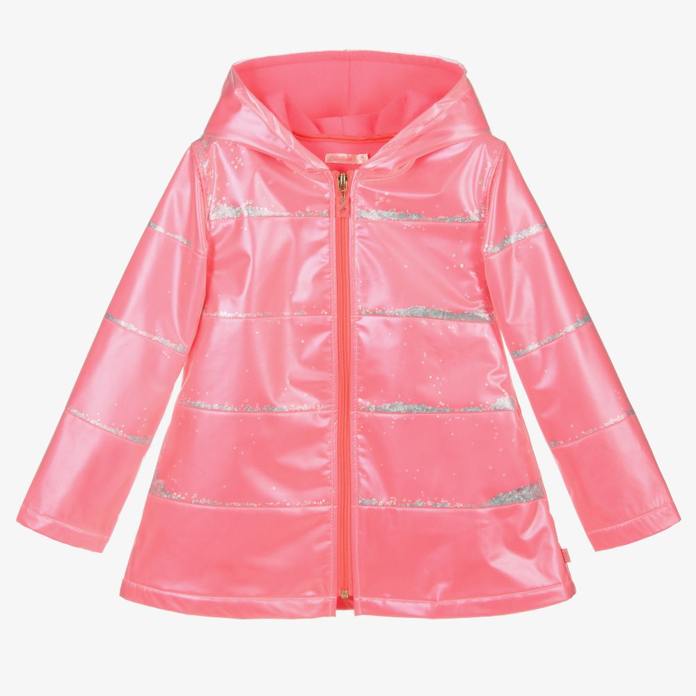 Billieblush - Girls Neon Pink Raincoat | Childrensalon