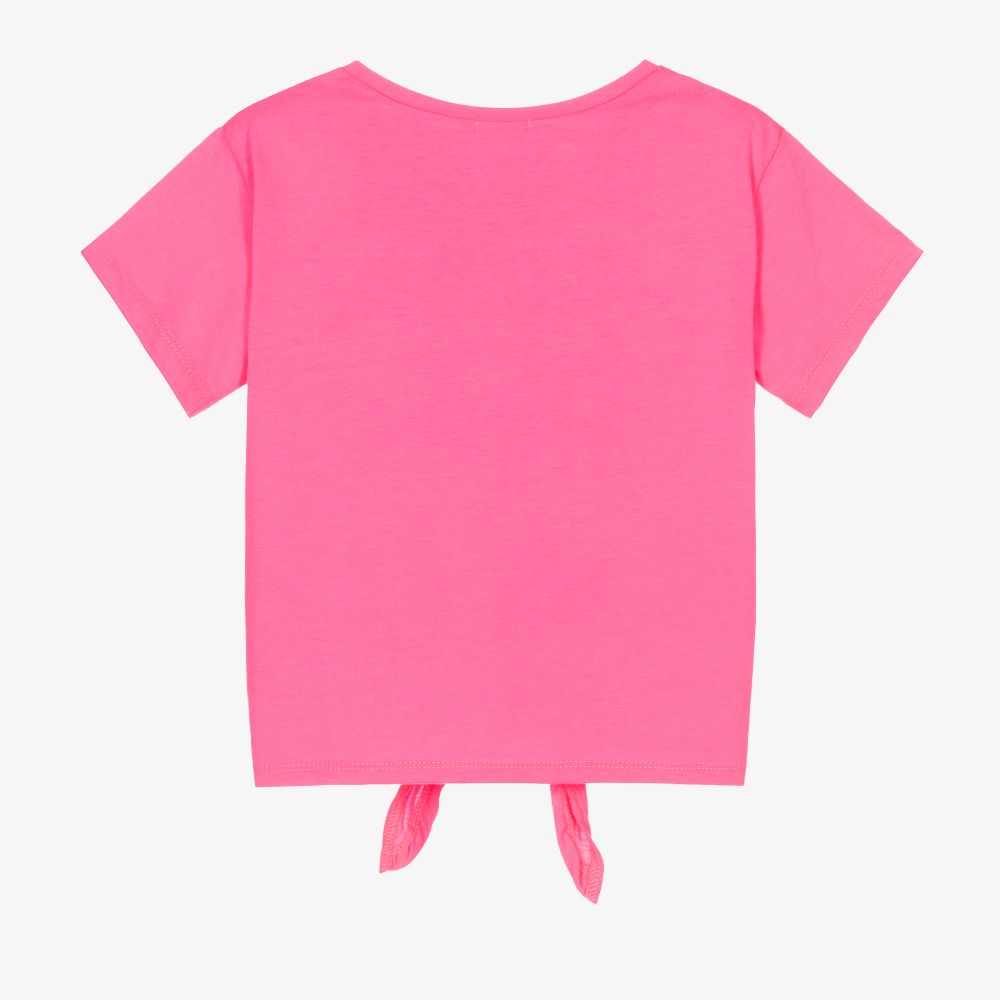Billieblush Girls Neon Pink Slogan T Shirt