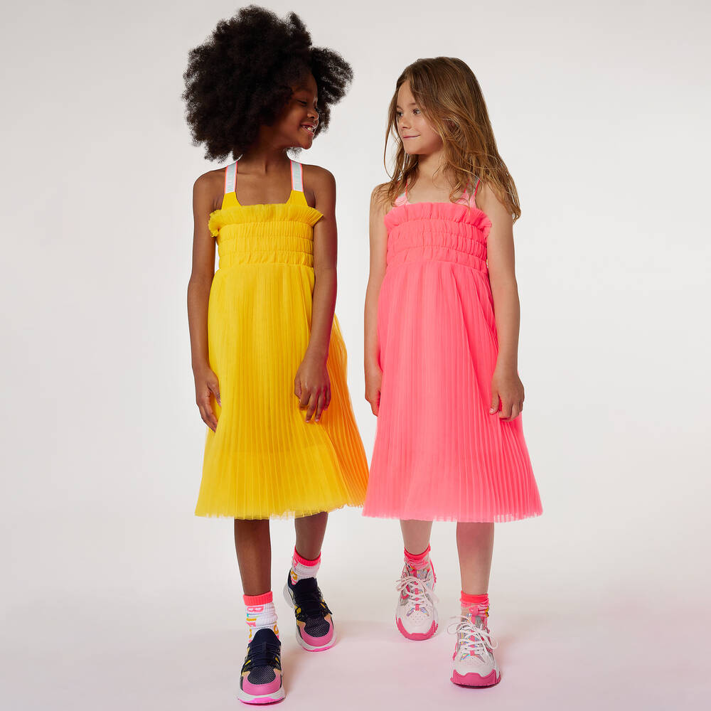 Billieblush-Girls Neon Pink Tulle Dress | Childrensalon Outlet