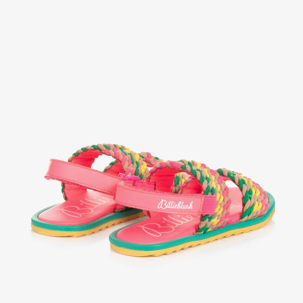 Billieblush-Girls Neon Pink Velcro Strap Sandals | Childrensalon Outlet