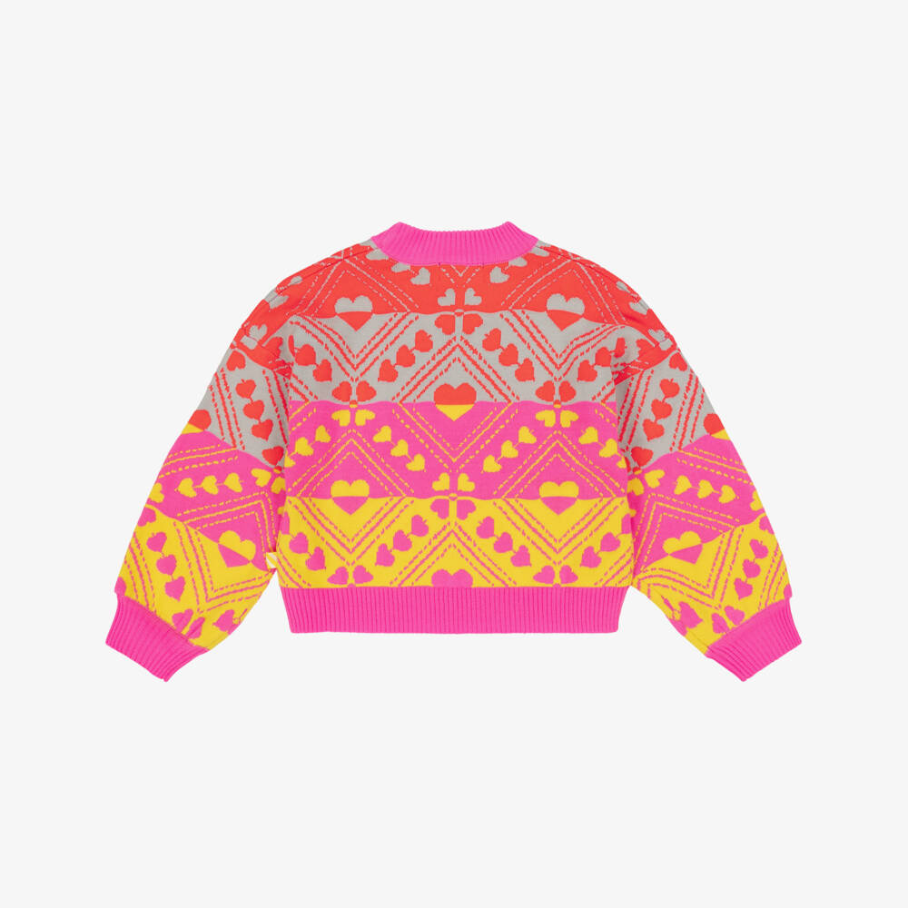 Billieblush-Яркий розовый свитер с сердцем для девочек | Childrensalon Outlet