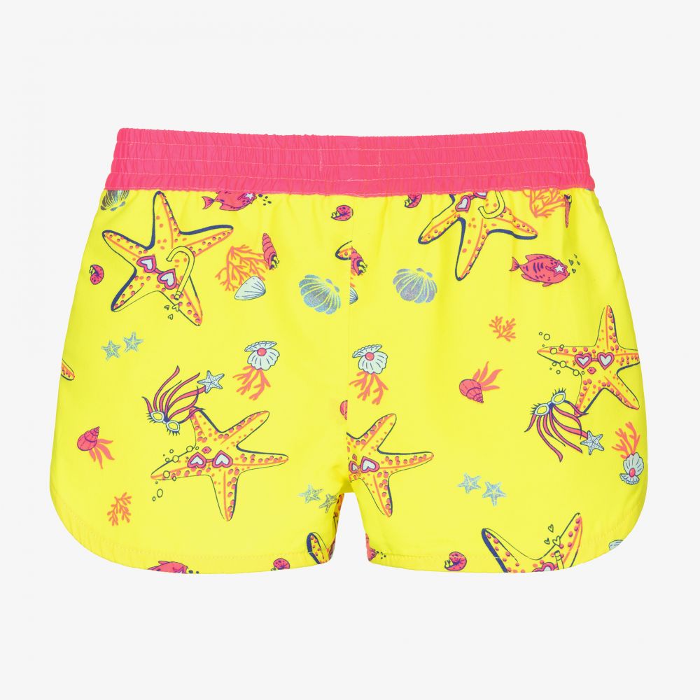 Billieblush-Girls Neon Yellow Swim Shorts | Childrensalon Outlet