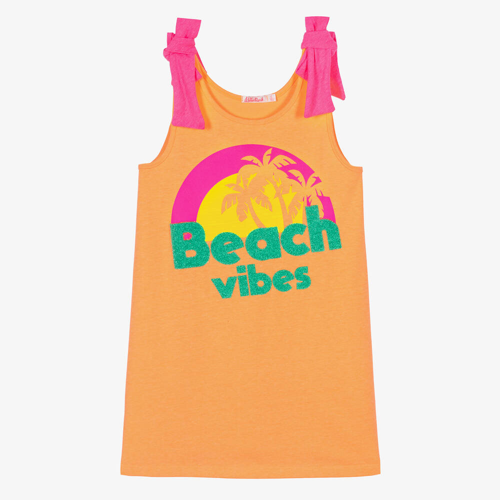 Billieblush - Girls Orange Palm Tree Jersey Dress | Childrensalon