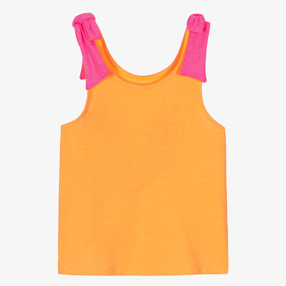 Billieblush-Girls Orange Palm Tree Jersey T-Shirt | Childrensalon Outlet