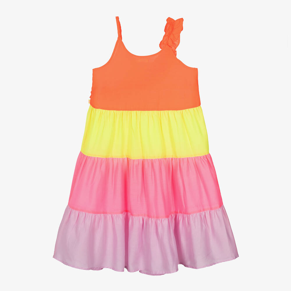 Billieblush-Girls Orange & Pink Ruffle Sun Dress | Childrensalon Outlet