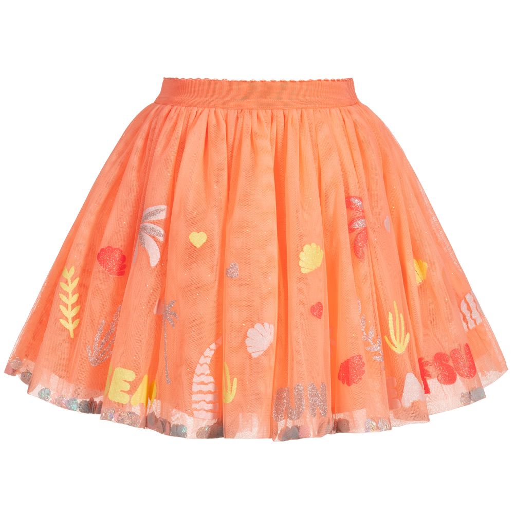 Billieblush - Girls Orange Tulle Skirt | Childrensalon