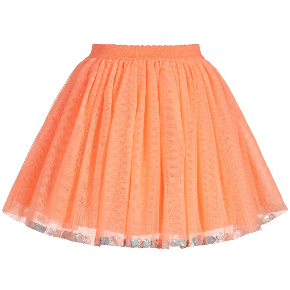 Billieblush - Girls Orange Tulle Skirt | Childrensalon Outlet