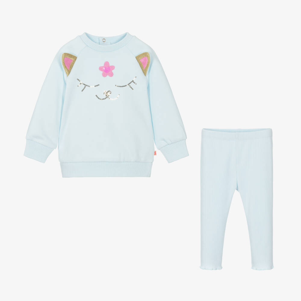 Billieblush-Girls Pale Blue Cat Outfit | Childrensalon Outlet