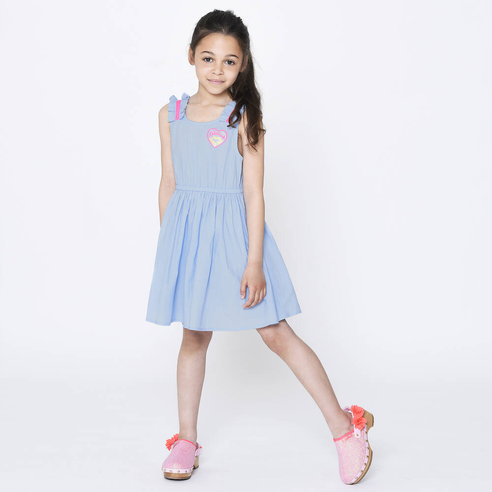 Billieblush-Girls Pale Blue Cotton Dress | Childrensalon Outlet