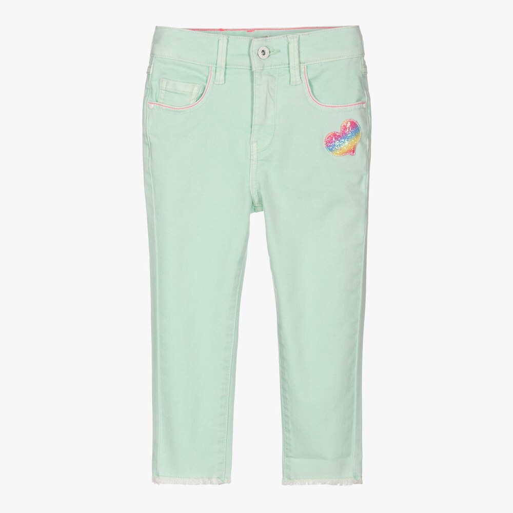 Billieblush - Girls Pale Blue Heart Jeans | Childrensalon