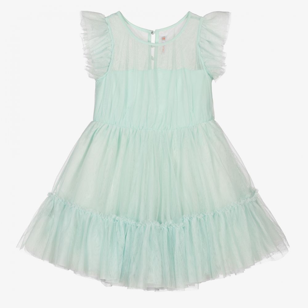 Billieblush - Girls Pale Blue Tulle Dress | Childrensalon