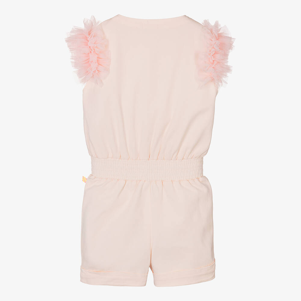 Billieblush-Girls Pale Pink Cotton & Tulle Playsuit | Childrensalon Outlet