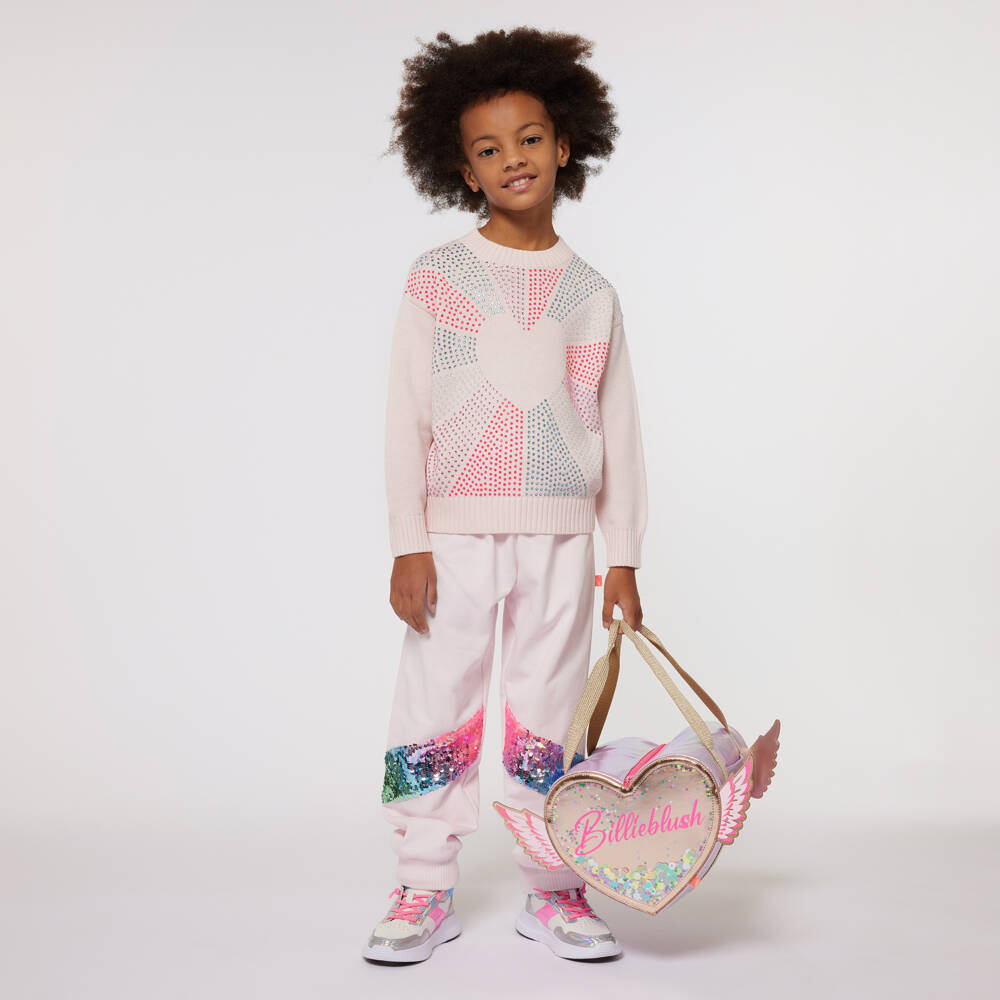 Billieblush-Girls Pale Pink Diamanté Sweater | Childrensalon Outlet