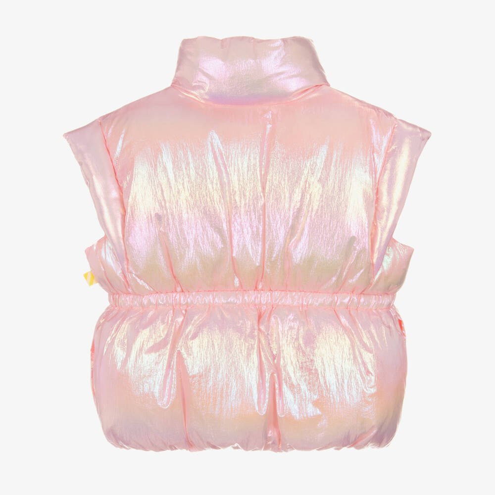 Billieblush-Girls Pale Pink Iridescent Puffer Gilet | Childrensalon Outlet
