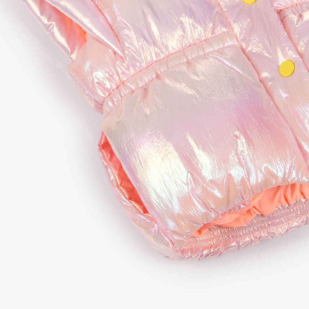 Billieblush-Girls Pale Pink Iridescent Puffer Gilet | Childrensalon Outlet