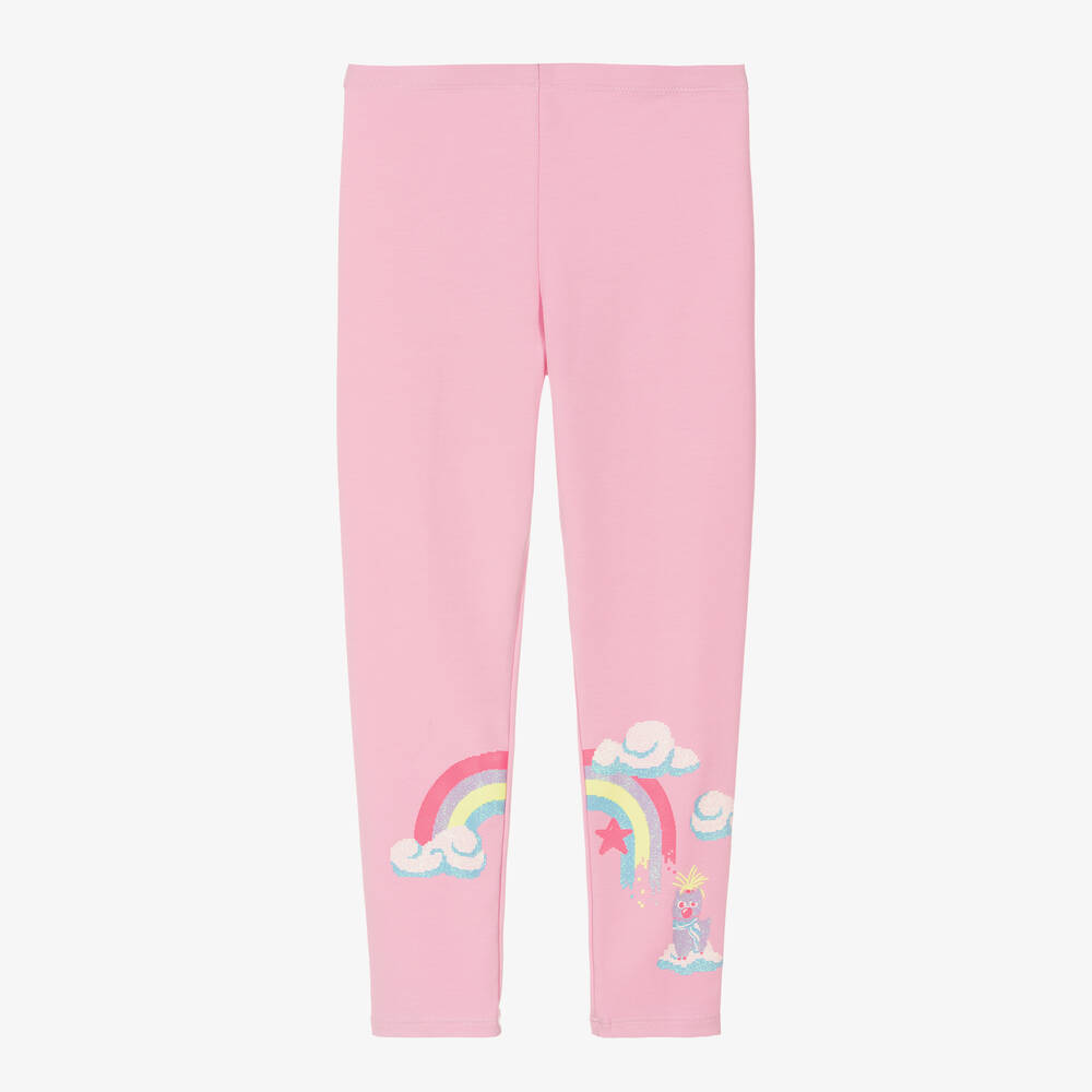 Billieblush - Girls Pale Pink Rainbow Pixel Leggings | Childrensalon