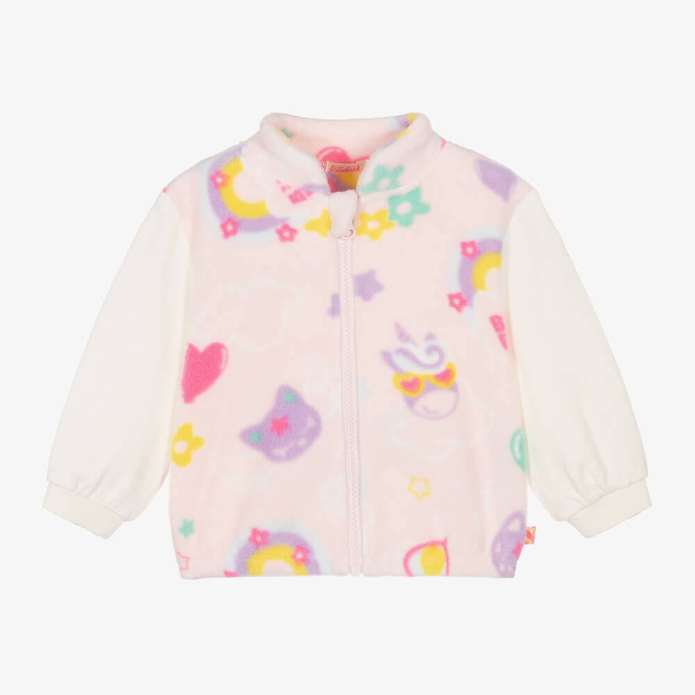 Billieblush-Girls Pastel Fleece Rainbow Jacket | Childrensalon Outlet