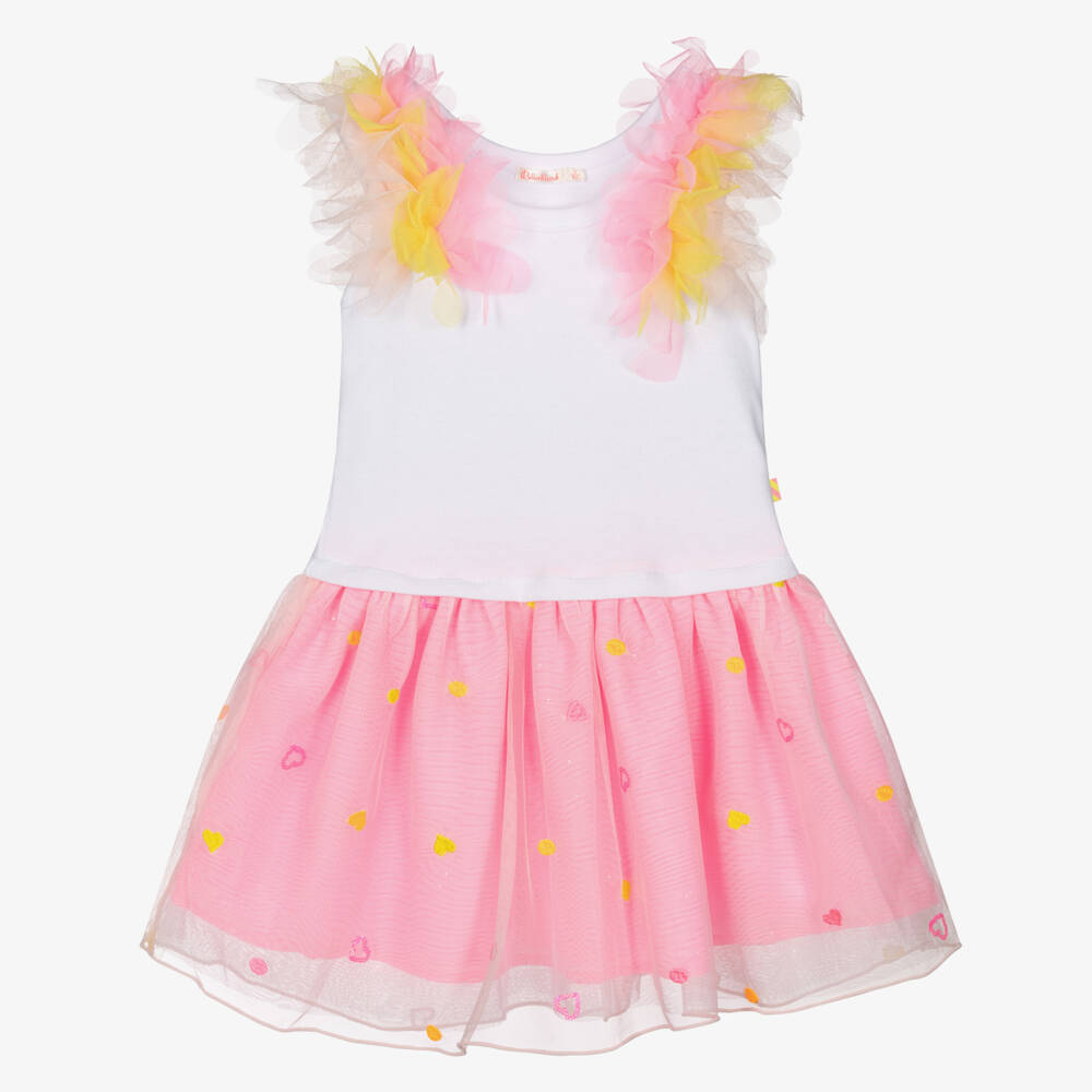 Billieblush-فستان بناتي من الجيرسيه والتول بألوان الباستيل | Childrensalon Outlet