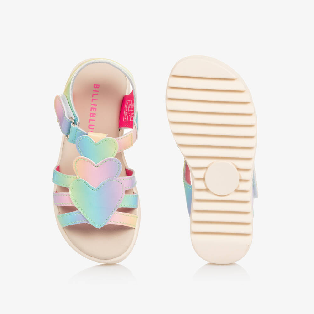 Billieblush-Girls Pastel Rainbow Patent Faux Leather Sandals | Childrensalon Outlet